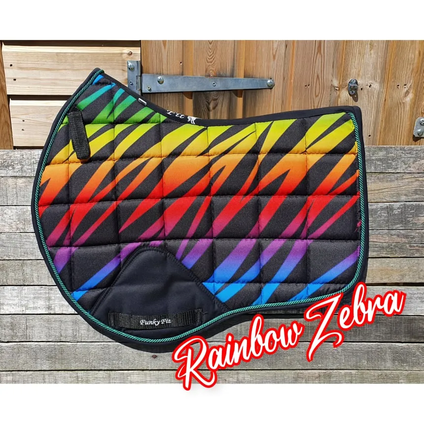 3pcs Offer - Close Contact Pad, Fly Veil & Brushing Boots - Rainbow Zebra