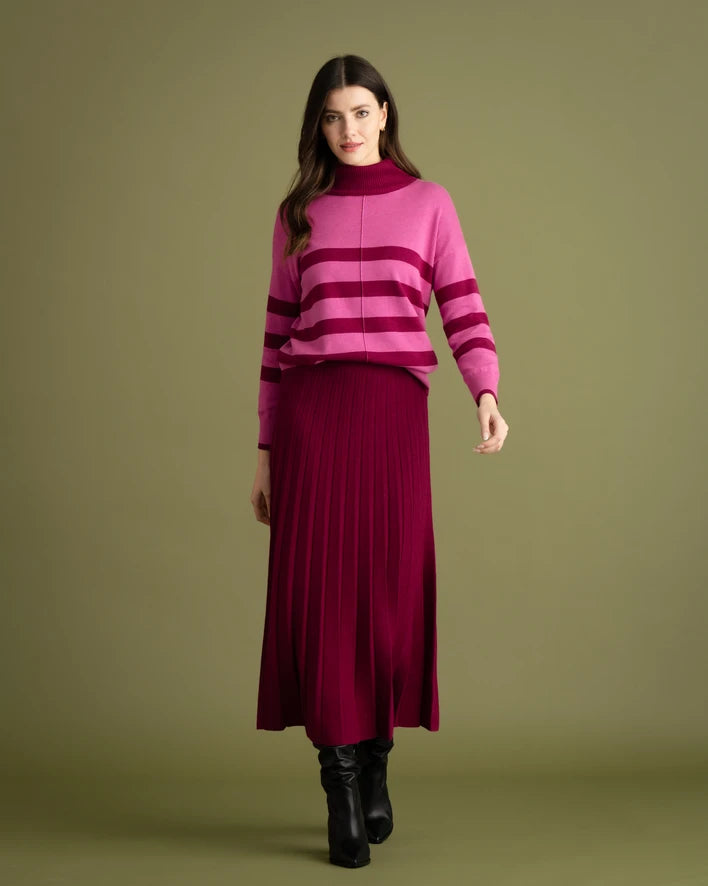 7180-Polo Neck Jumper-Pink-Marble