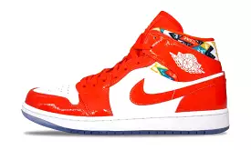 Air  Jordan 1 Mid Barcelona Sweater Red Patent