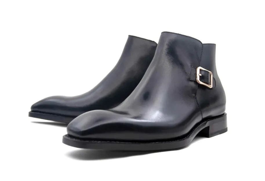 Americano Burnished Calfskin Slip-On Boot Black