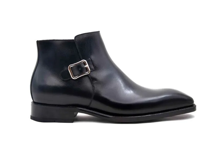 Americano Burnished Calfskin Slip-On Boot Black