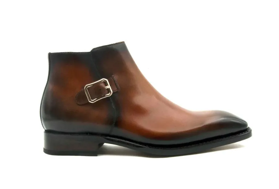 Americano Burnished Calfskin Slip-On Boot Caramel