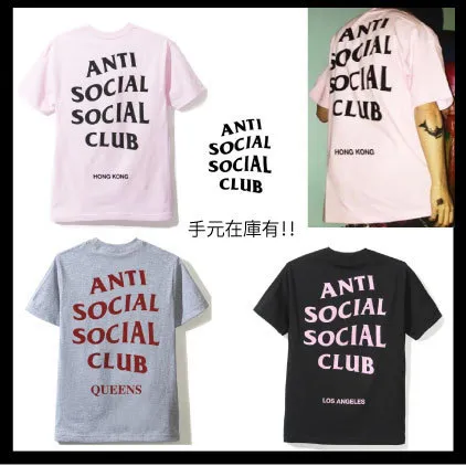 ANTI SOCIAL SOCIAL CLUB  |Crew Neck Unisex Street Style Plain Cotton Short Sleeves