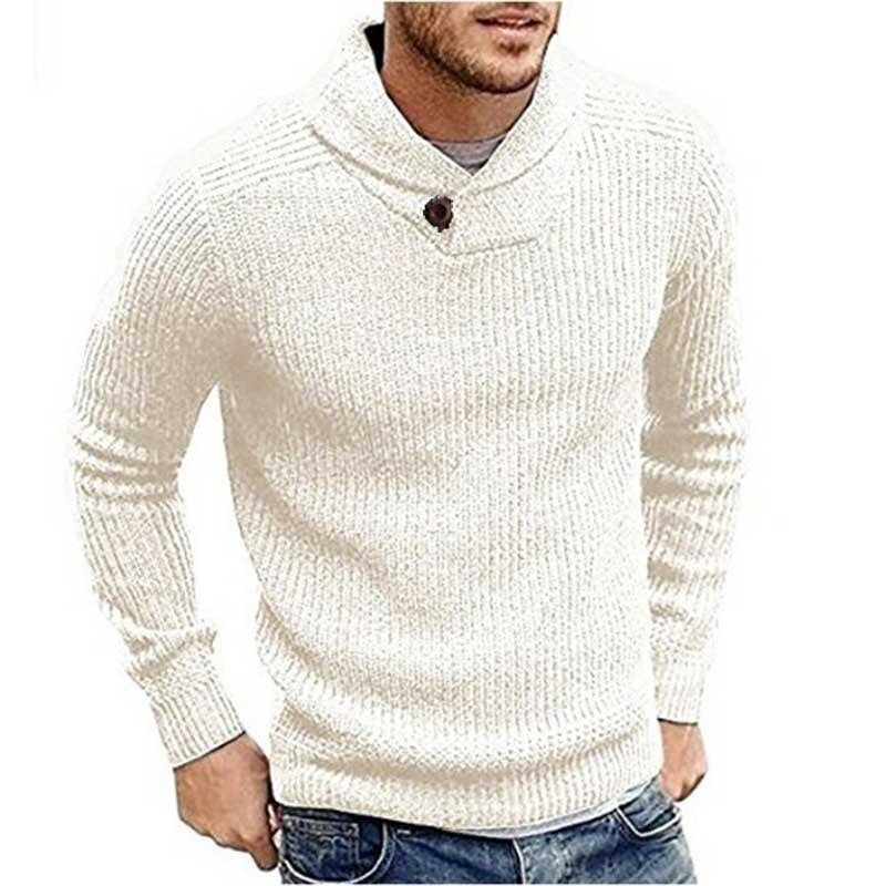 ASHORESHOP 2019 Fall Cowl neck knitted men sweater pullover cable sweater