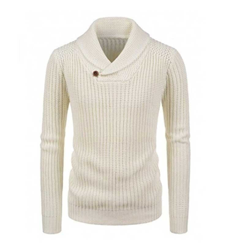 ASHORESHOP 2019 Fall Cowl neck knitted men sweater pullover cable sweater