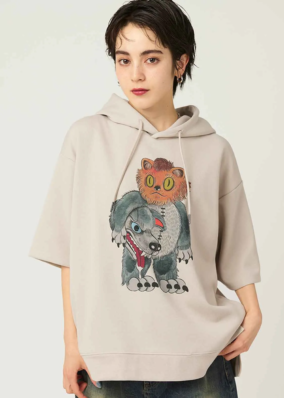 Ayako Ishiguro Big Silhouette Half Sleeve Parka (Ayako Ishiguro_Kaburimononeko 1)