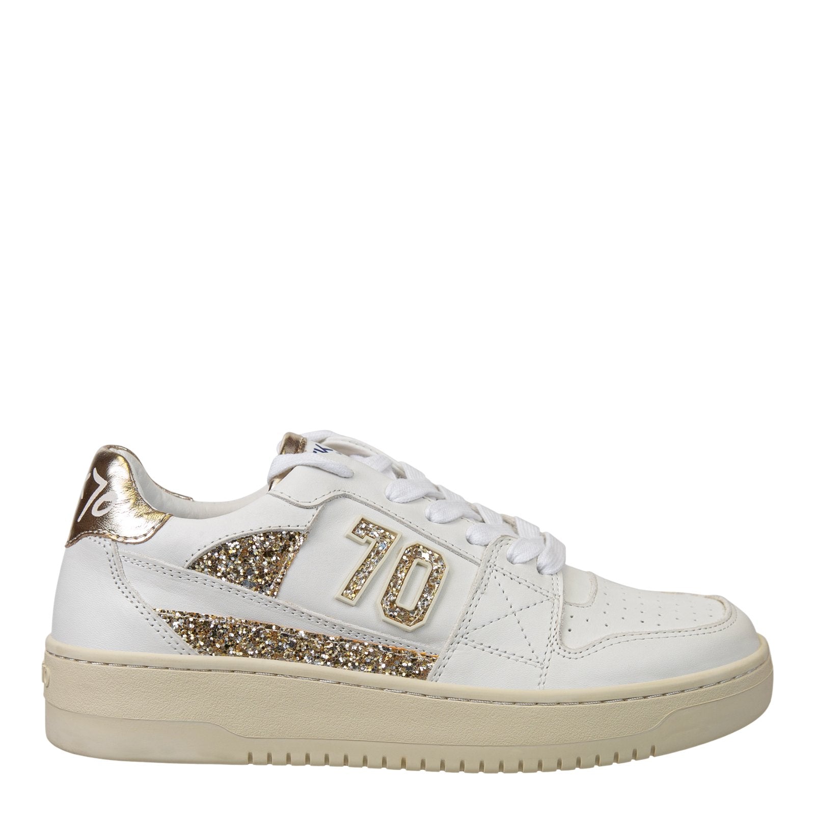 Back 70: BREAK in GLITTER PLATINE Sneakers