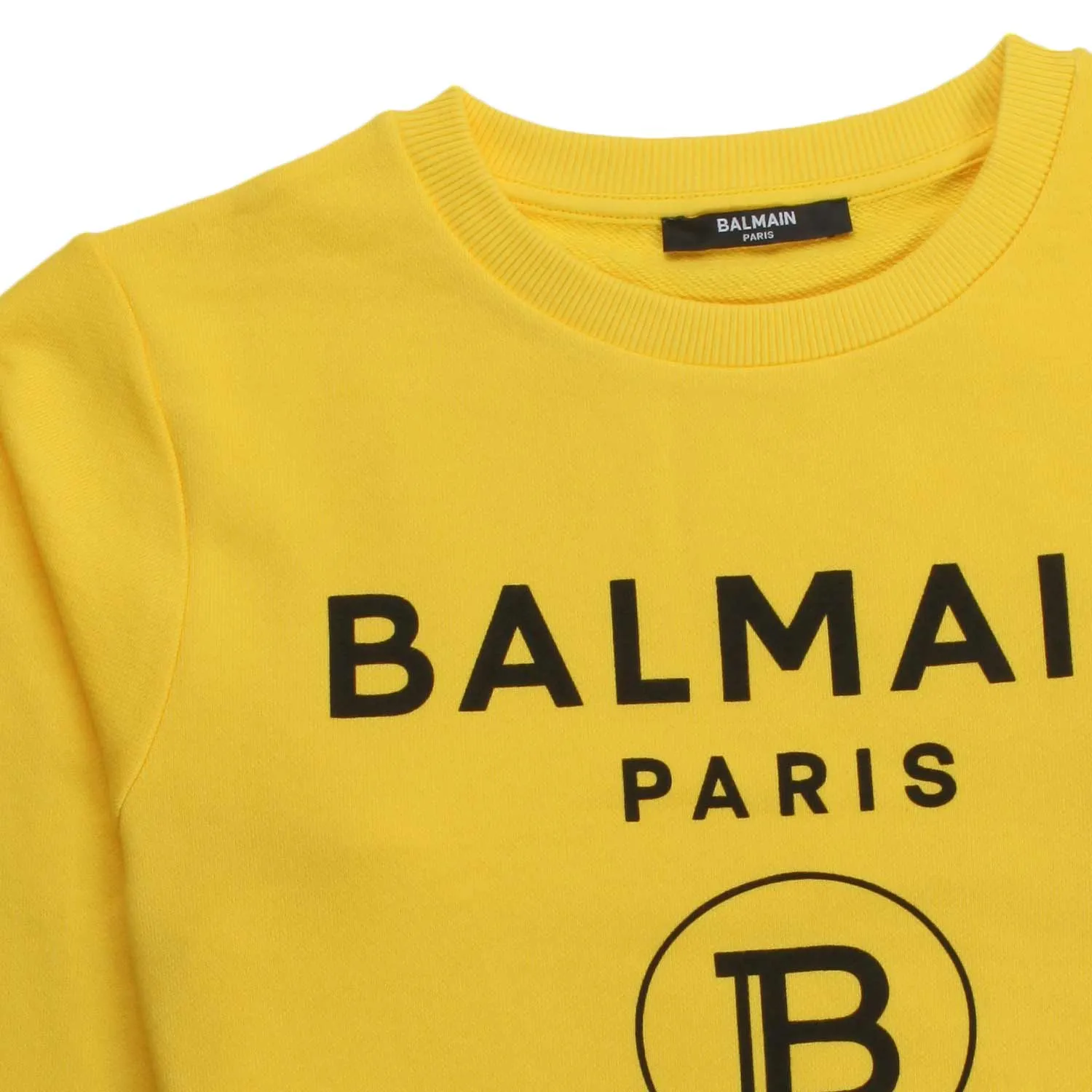 Balmain Unisex Yellow Logo Sweatshirt