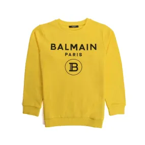 Balmain Unisex Yellow Logo Sweatshirt