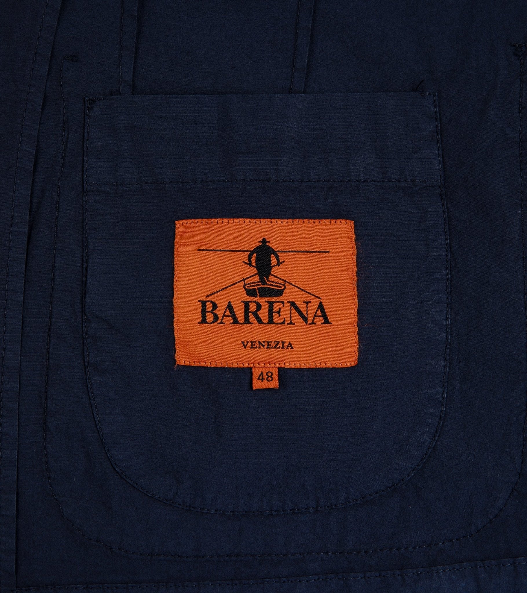 Barena Siroco Pavion Light Cotton Double Breasted Jacket: Navy