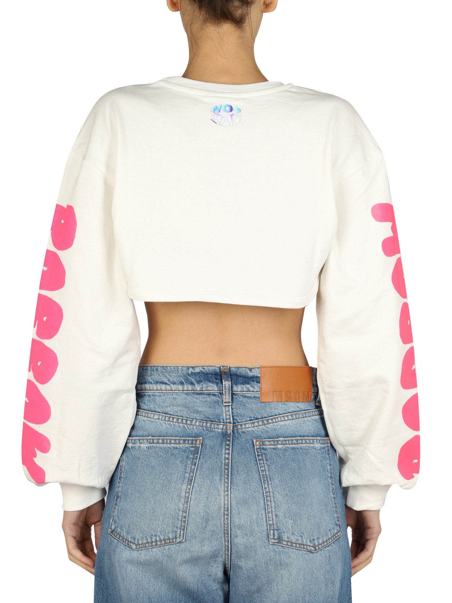 BARROW    CROPPED COTTON LOGO SWEATSHIRT