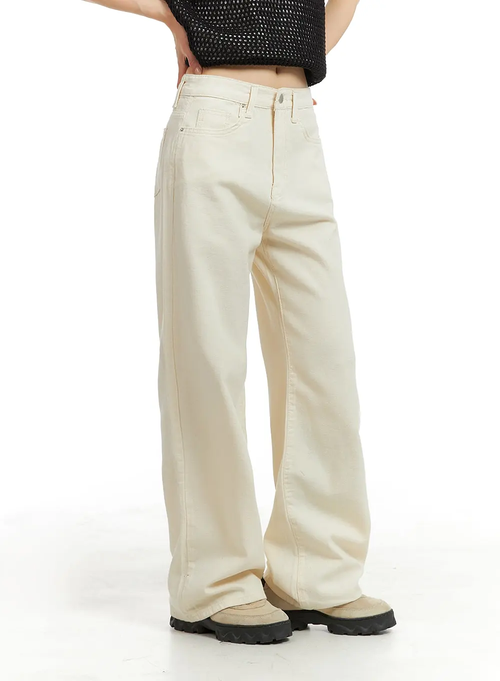 Basic Straight Leg Cotton Pants OM412