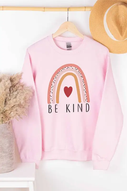 BE KIND RAINBOW GRAPHIC SWEATSHIRT PLUS SIZE