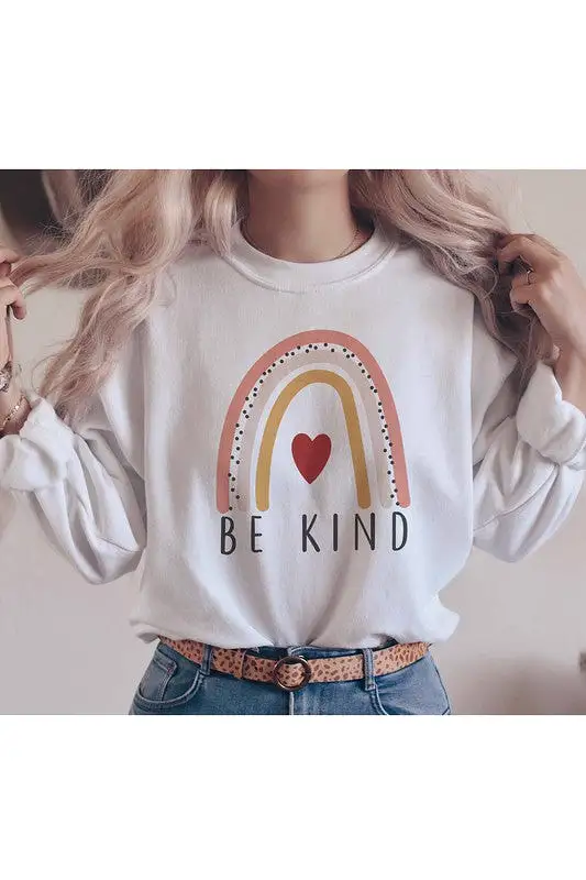 BE KIND RAINBOW GRAPHIC SWEATSHIRT PLUS SIZE