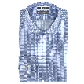 Big & Tall C3 Blue Geo Print Performance Sport Shirt