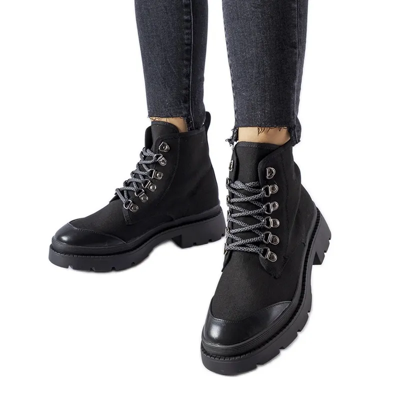 Black fabric Alicudi boots