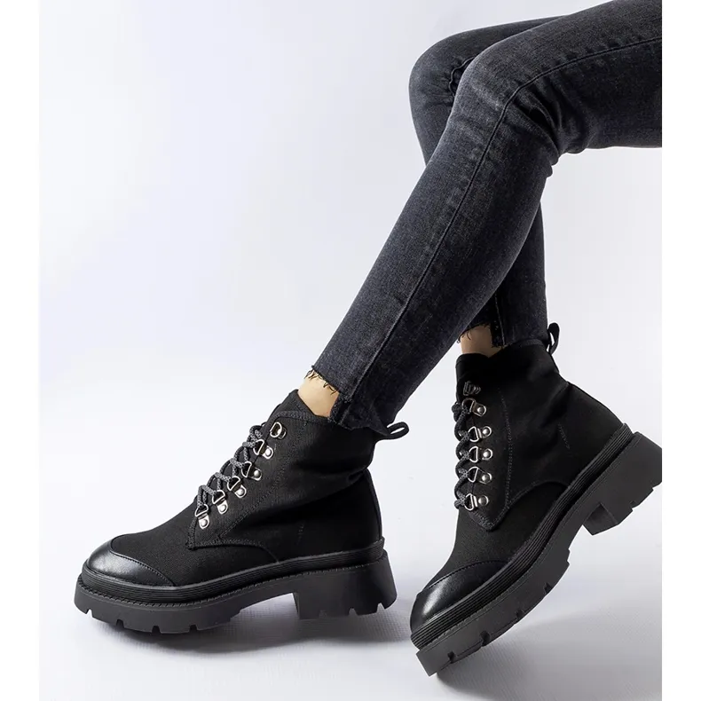 Black fabric Alicudi boots