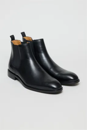 Black Leather Chelsea Boots