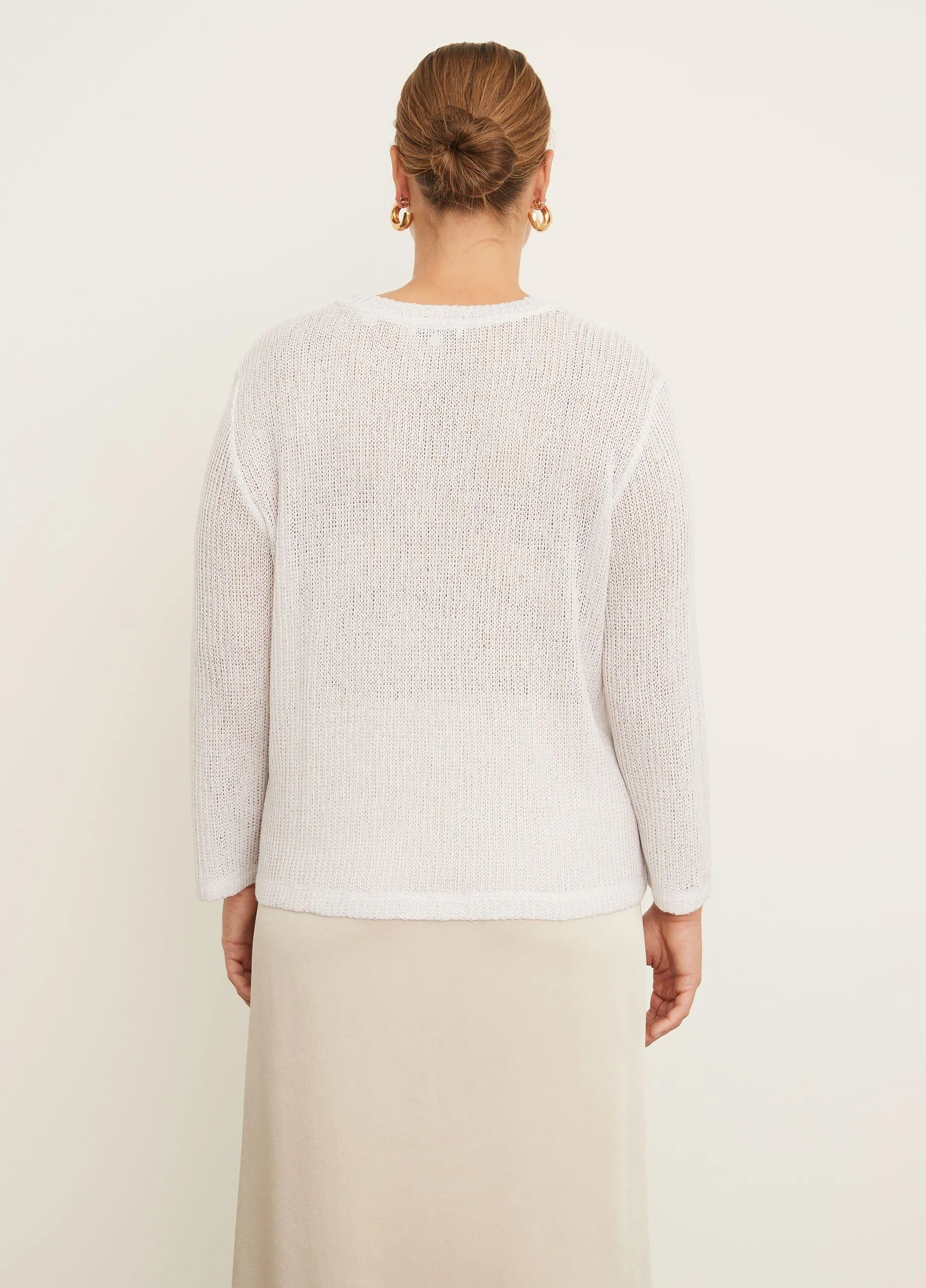 Bracelet Sleeve Crew Neck Sweater