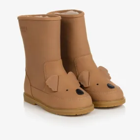 Brown Leather Koala Boots