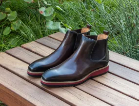 Burnished Calfskin Slip-On Boot Brown