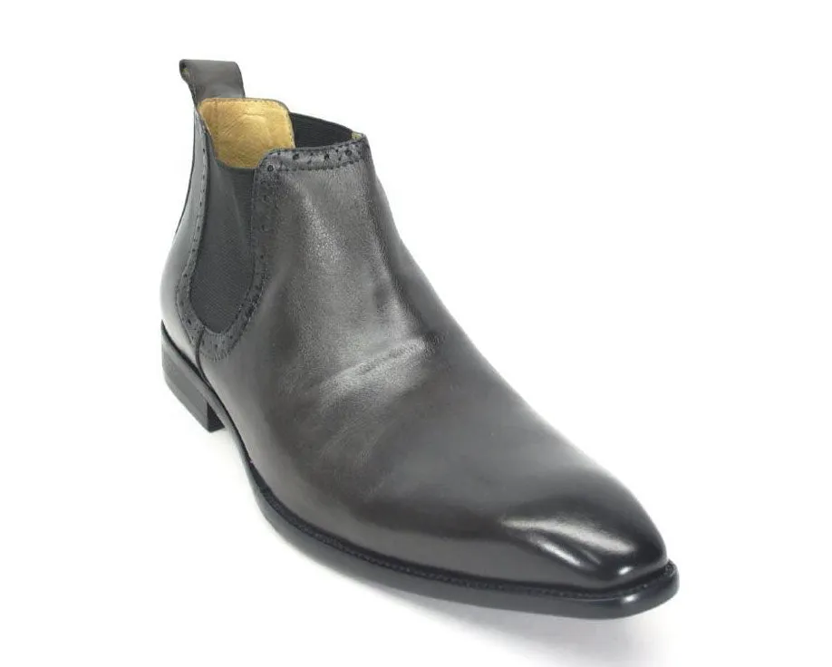 Burnished Calfskin Slip-On Boot Charcoal