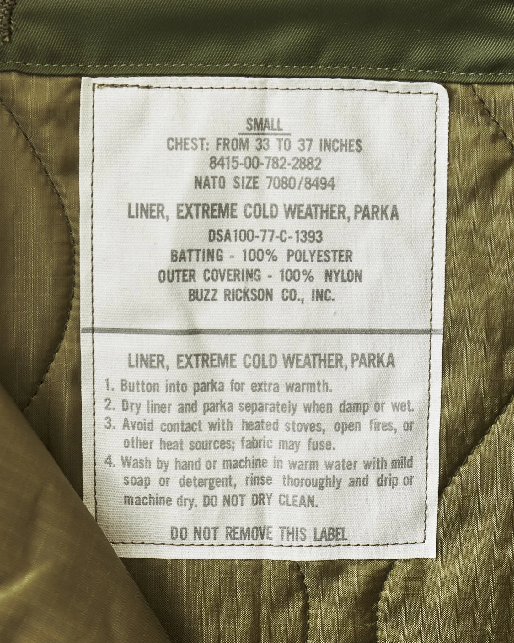 Buzz Rickson's Liner Extreme Cold Weather M-65 Parka BR15335