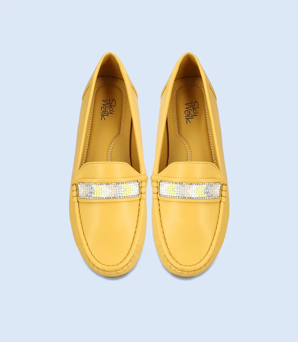 BW8493-MUSTARD-Women Comfort Moccasins