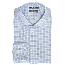 C3 Blue Windowpane Performance Sport Shirt