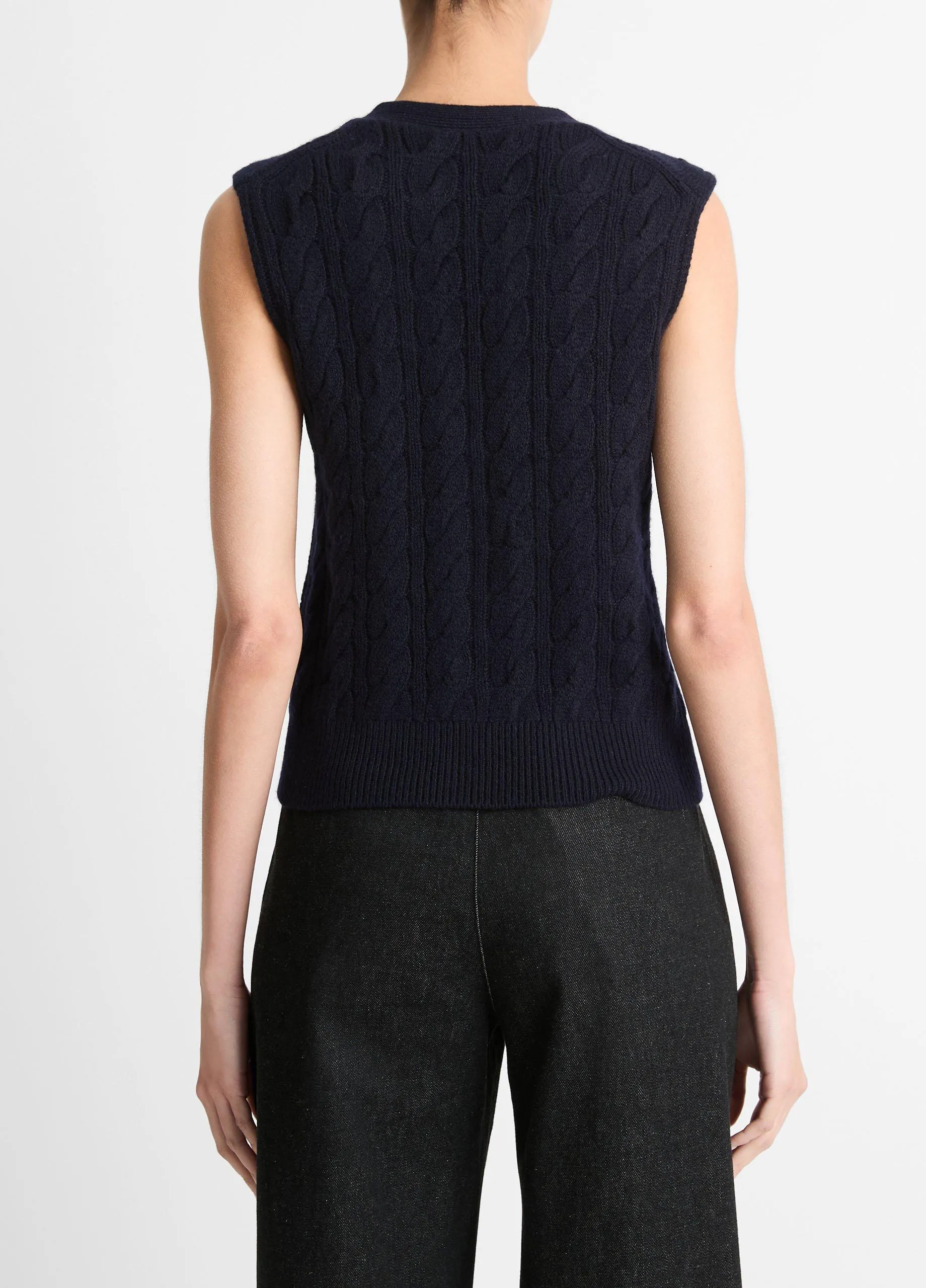 Cable Wool-Blend Button Sweater Vest