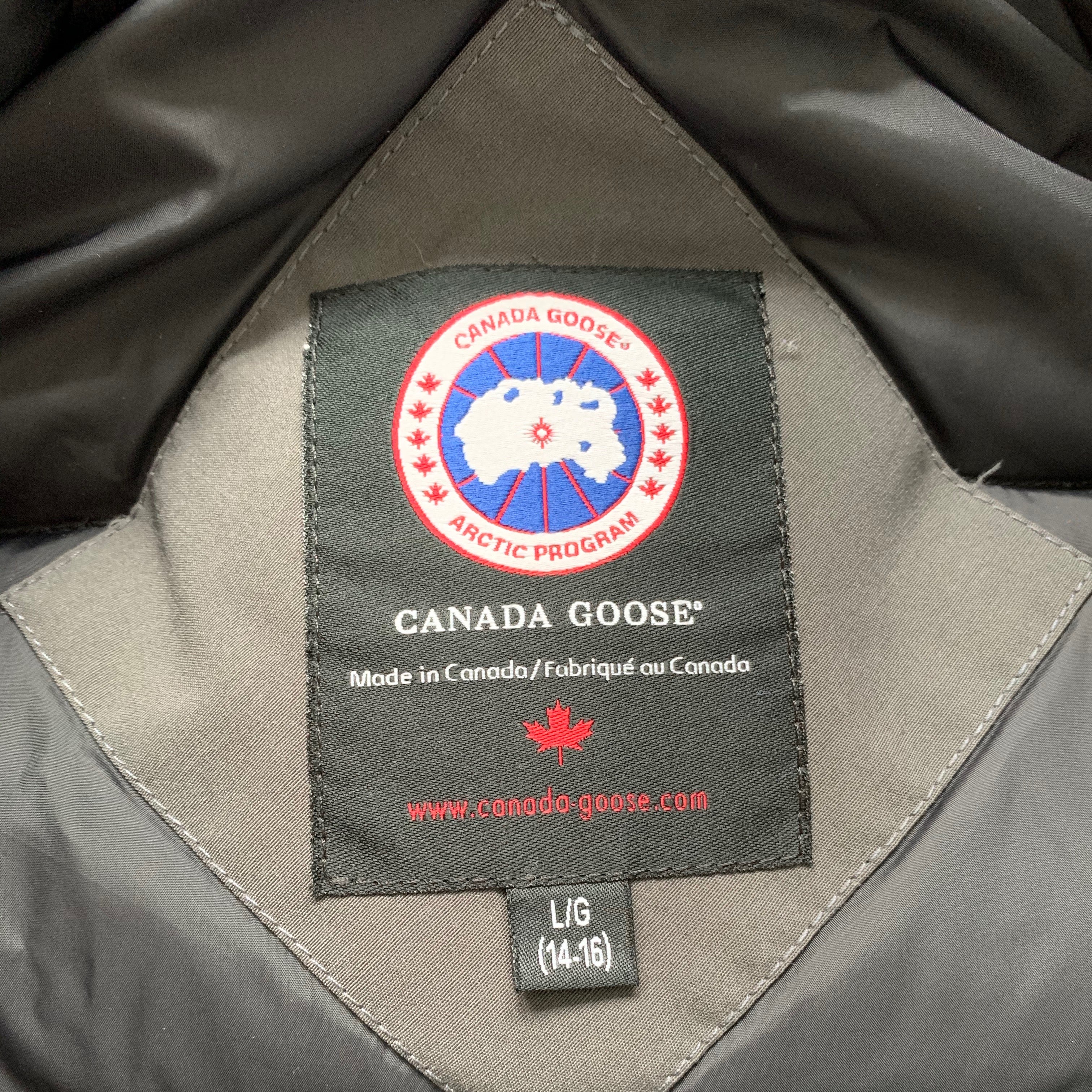 Canada Goose Grey Bomber Jacket With Fur Trim: 14-16 Years