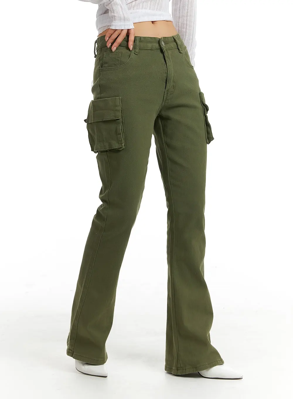 Cargo Slim Fit Bootcut Pants IM404