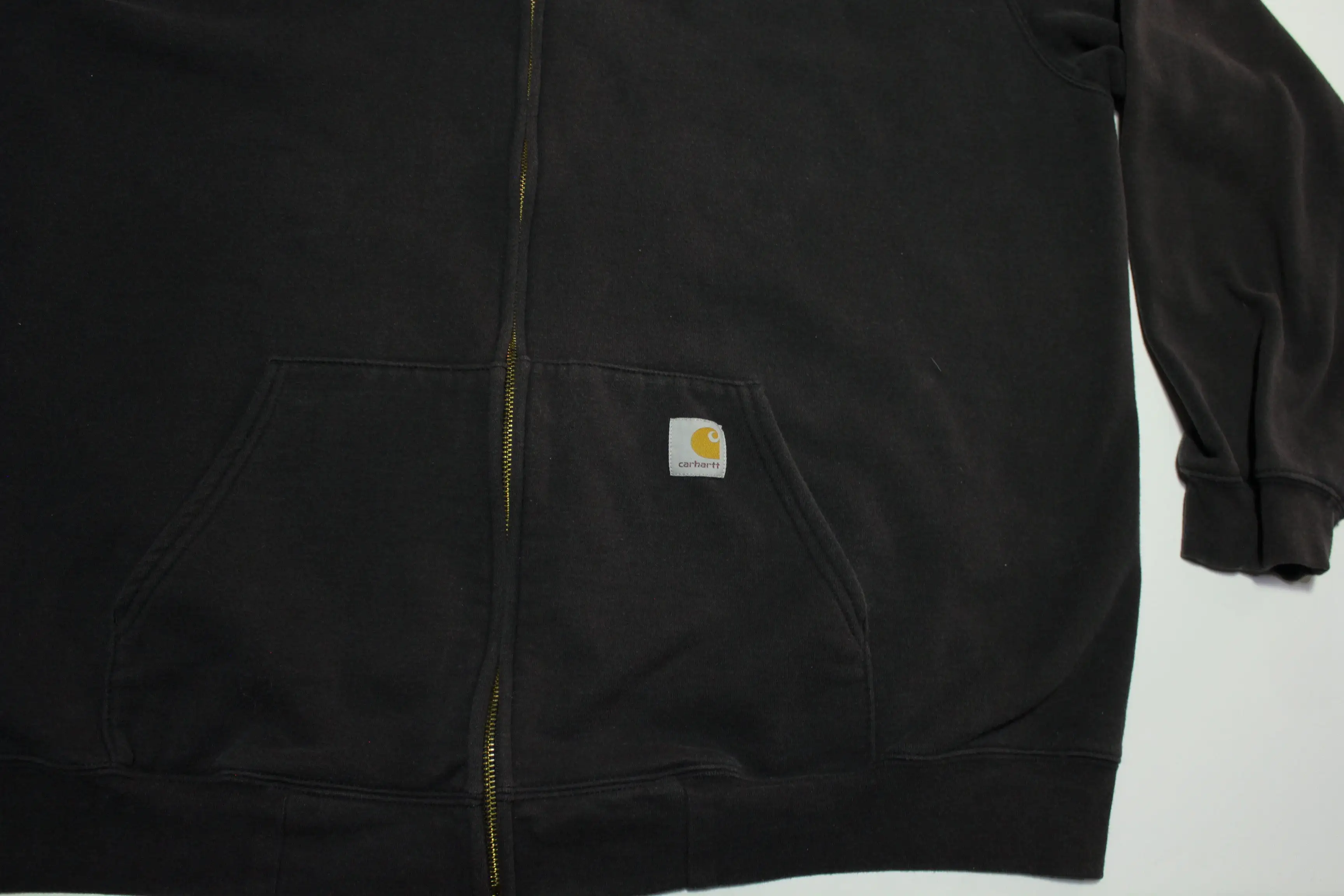 Carhartt K122 BLK Black Zip Up Construction Hoodie Sweatshirt