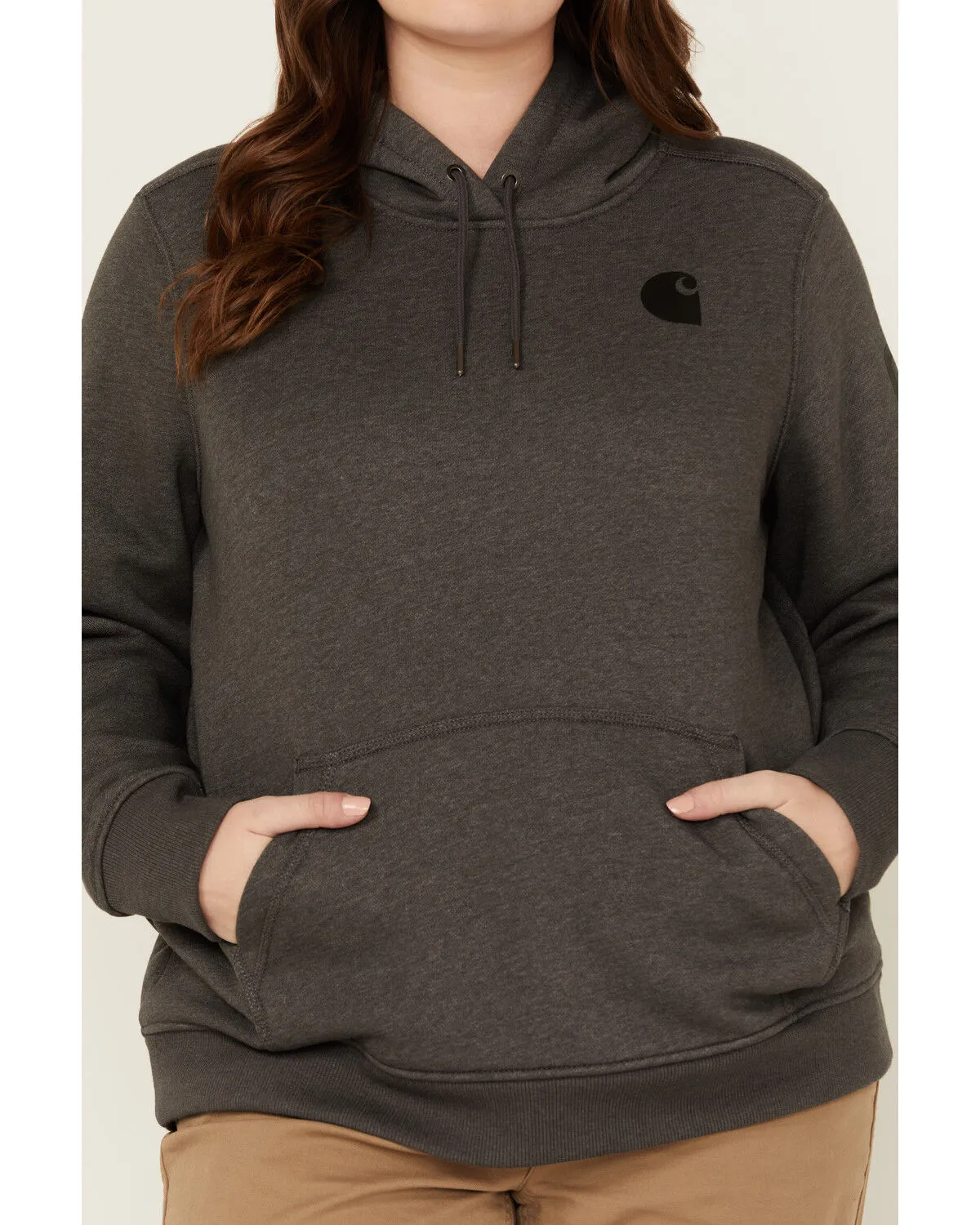 Carhartt Women's Relaxed Fit Midweight Logo Hooded Work Sweatshirt - Plus