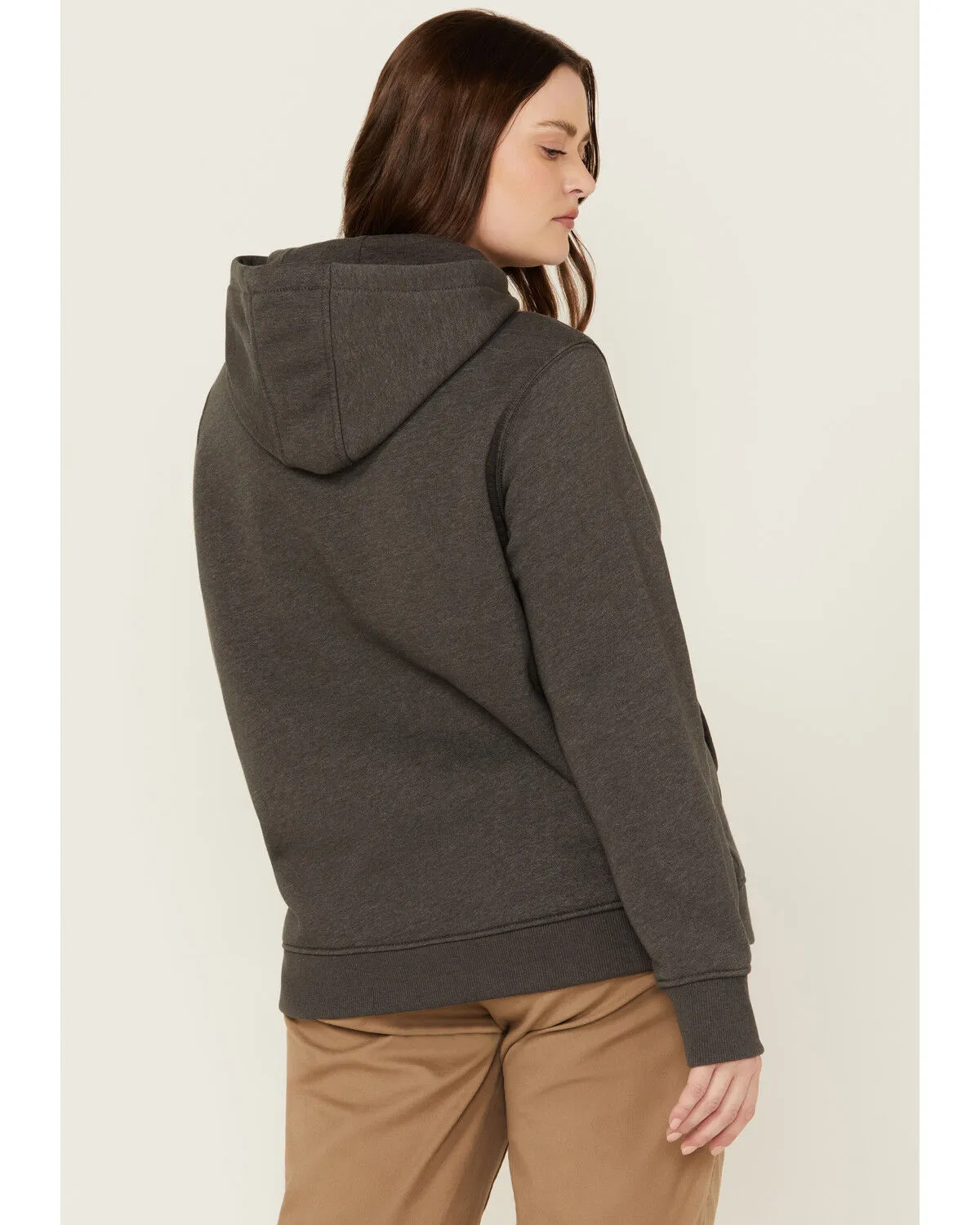 Carhartt Women's Relaxed Fit Midweight Logo Hooded Work Sweatshirt - Plus