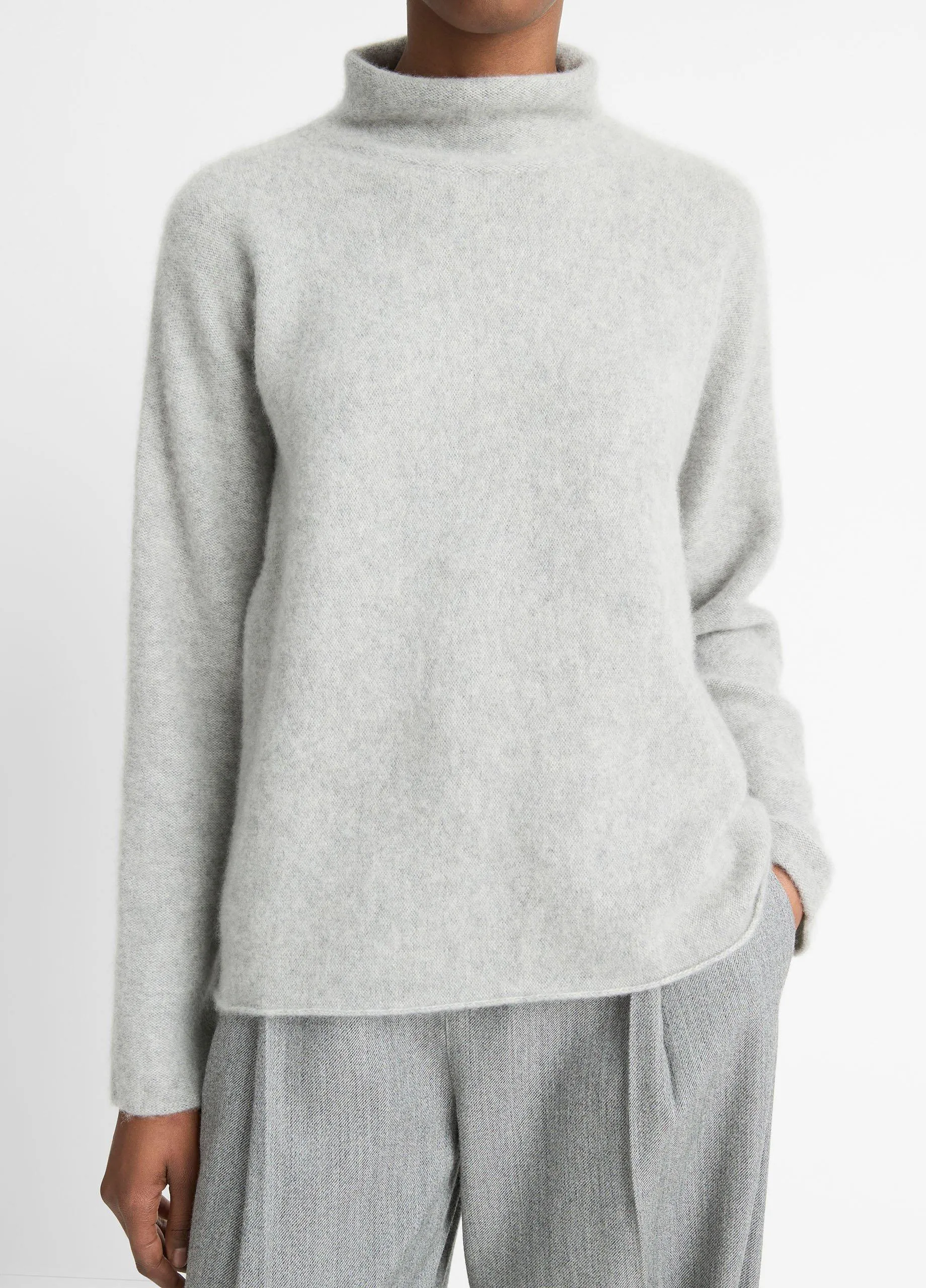 Cashmere Boxy Turtleneck Sweater