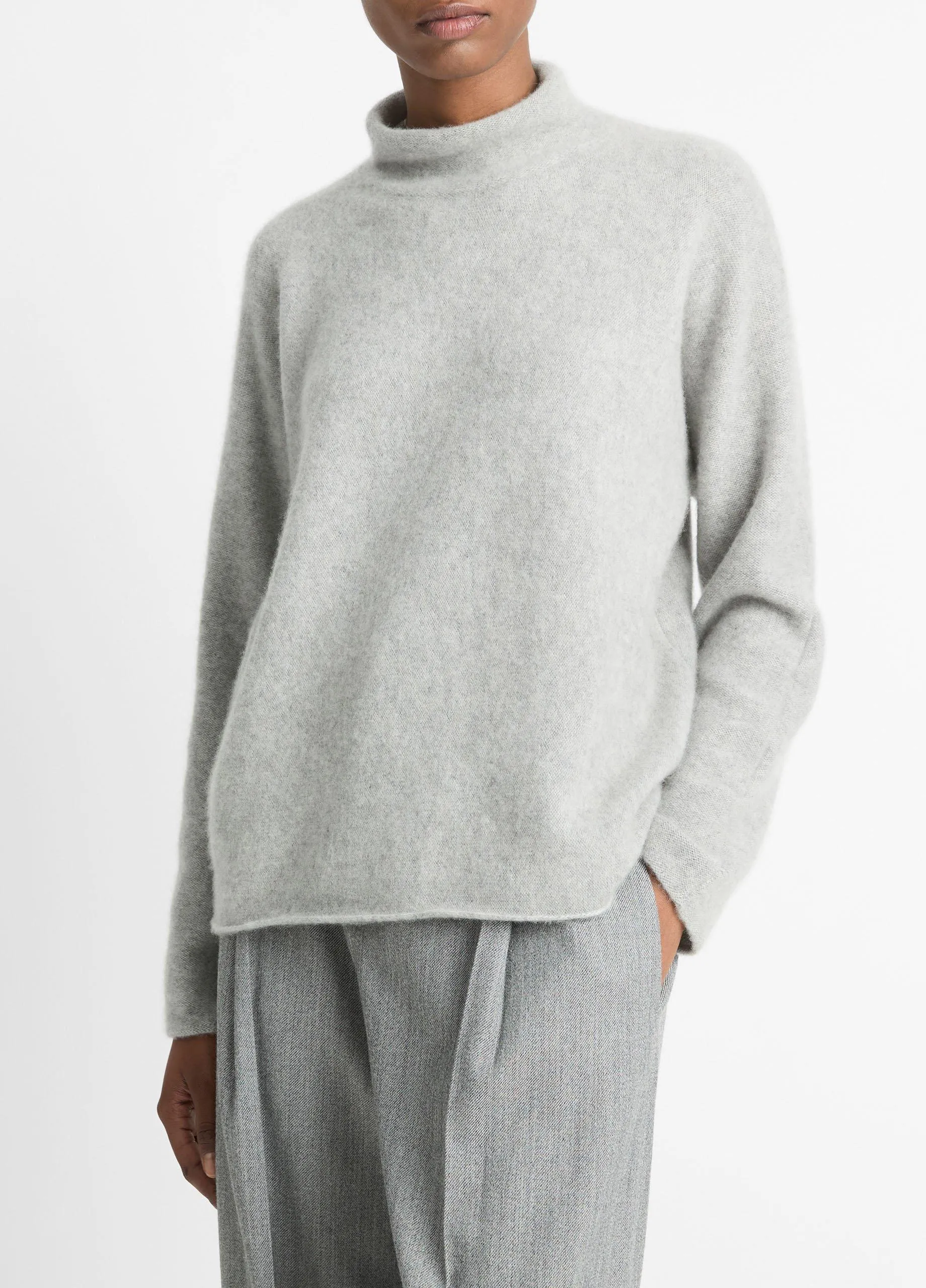 Cashmere Boxy Turtleneck Sweater