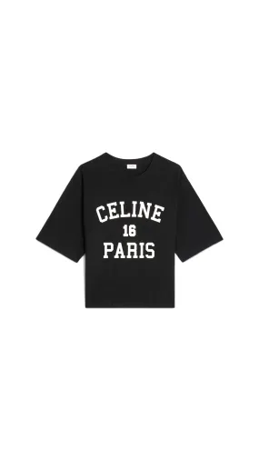 Celine Paris Loose T-shirt In Cotton Jersey - Black/White