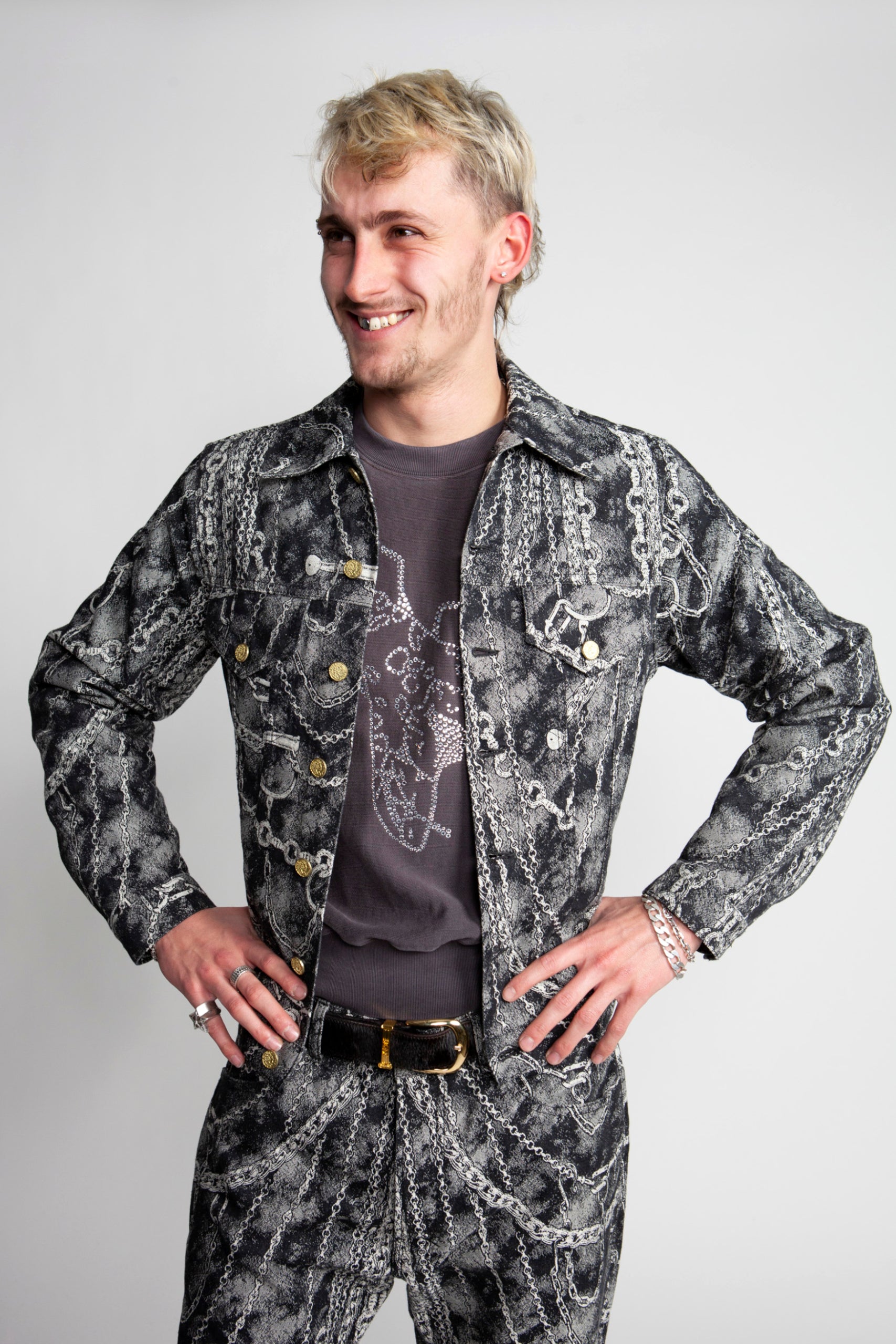 Chains Jacquard Trucker Jacket