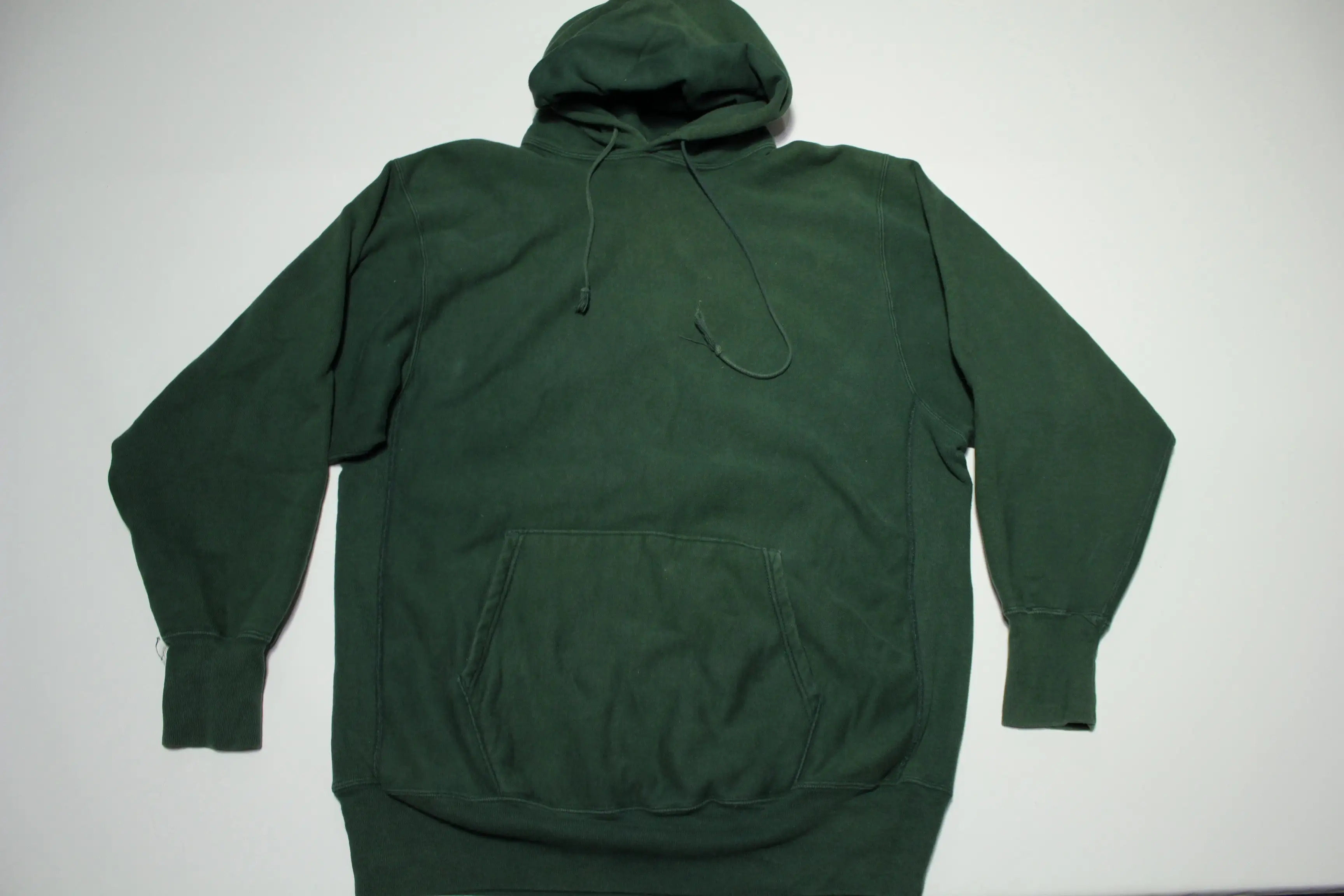 Champion Mid Nineties 90's Vintage Army Green Reverse Weave Hoodie Sweatshirt