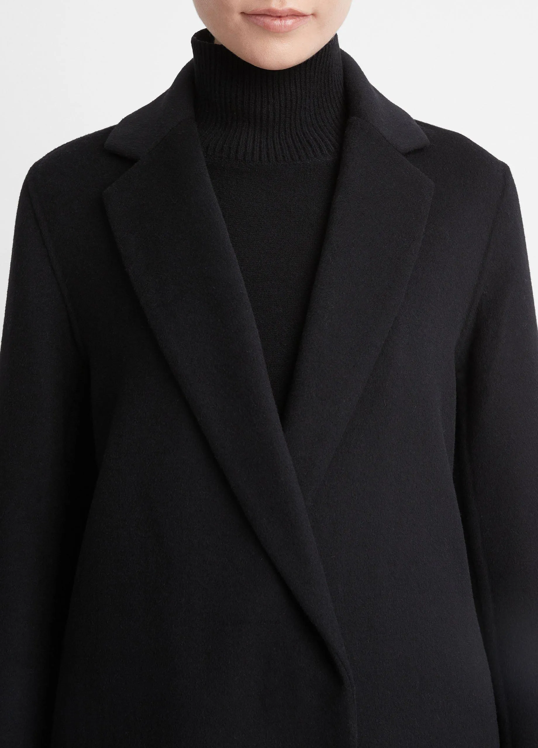 Classic Wool-Blend Straight Coat