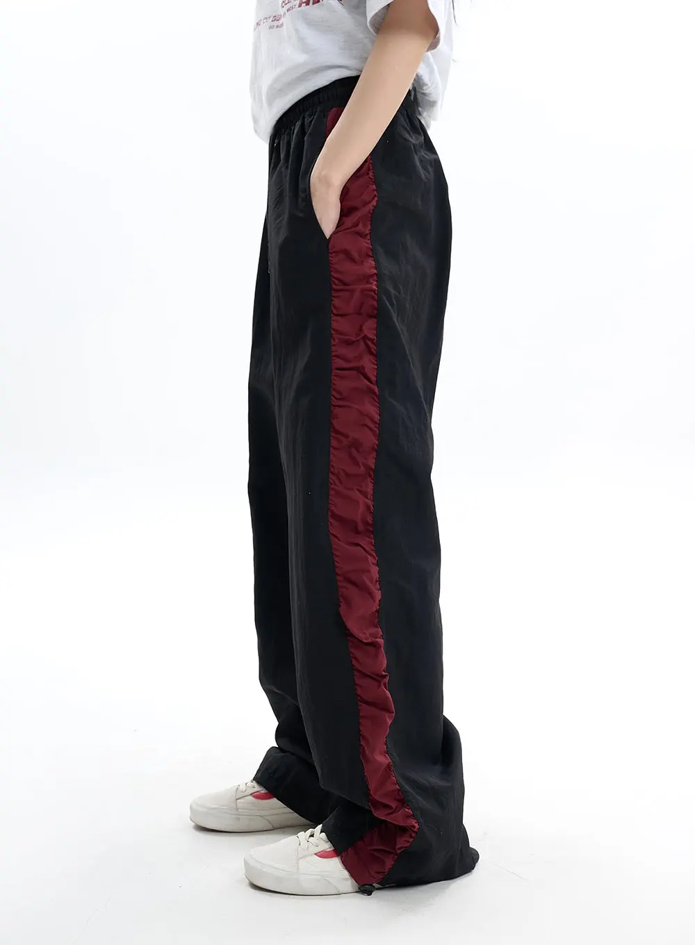 Contrasting Wide Pants IF413