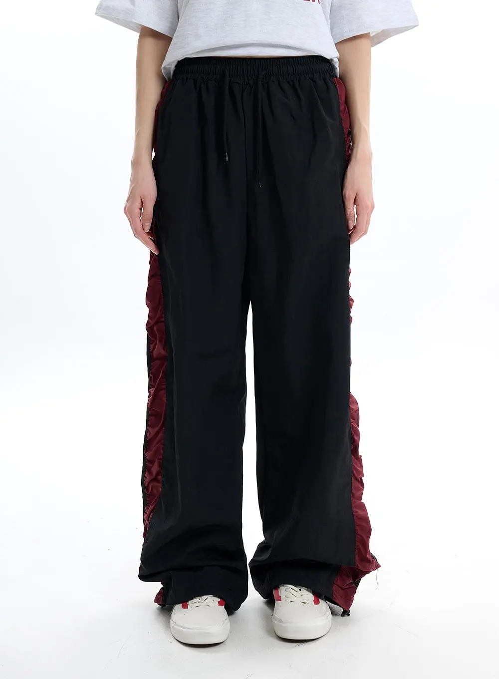 Contrasting Wide Pants IF413