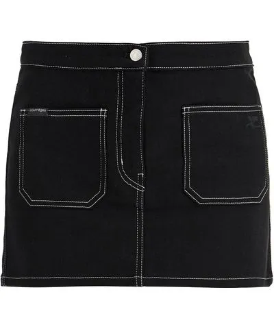 Courrèges denim mini skirt