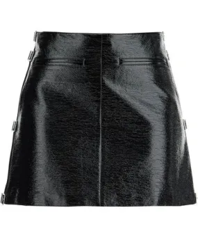 Courrèges vinyl mini skirt with buckles