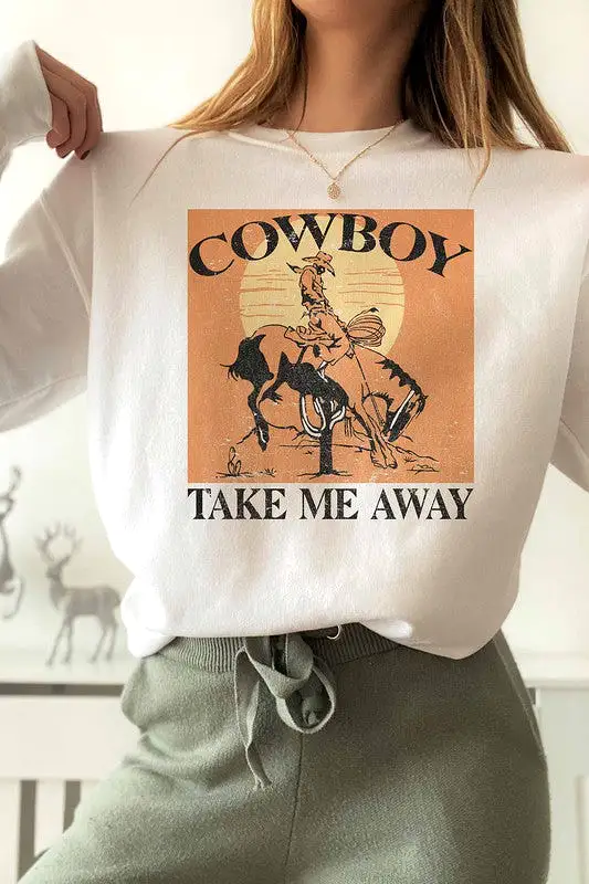 COWBOY TAKE ME AWAY GRAPHIC SWEATSHIRT PLUS SIZE