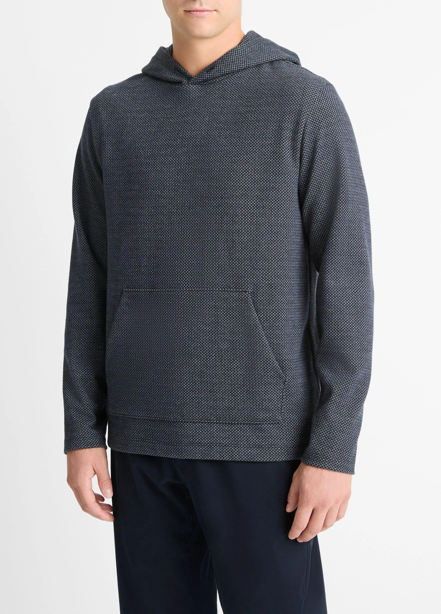 Crosshatch Birdseye Cotton-Blend Hoodie