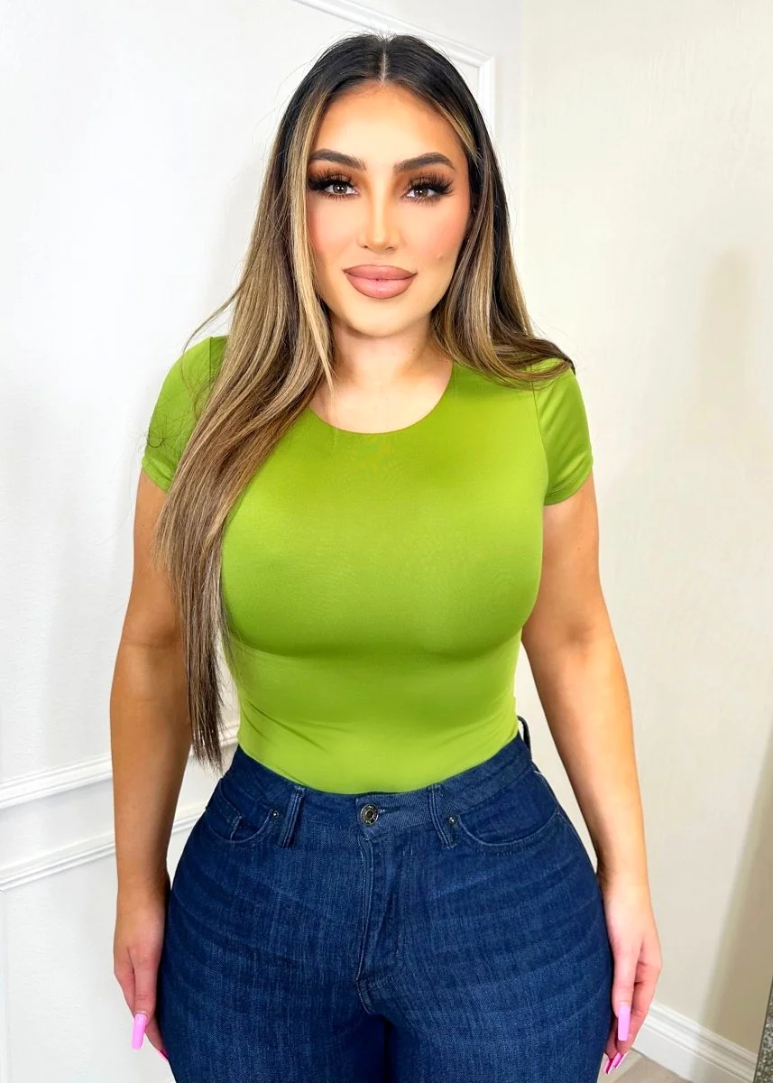 Cut Off Bodysuit Green