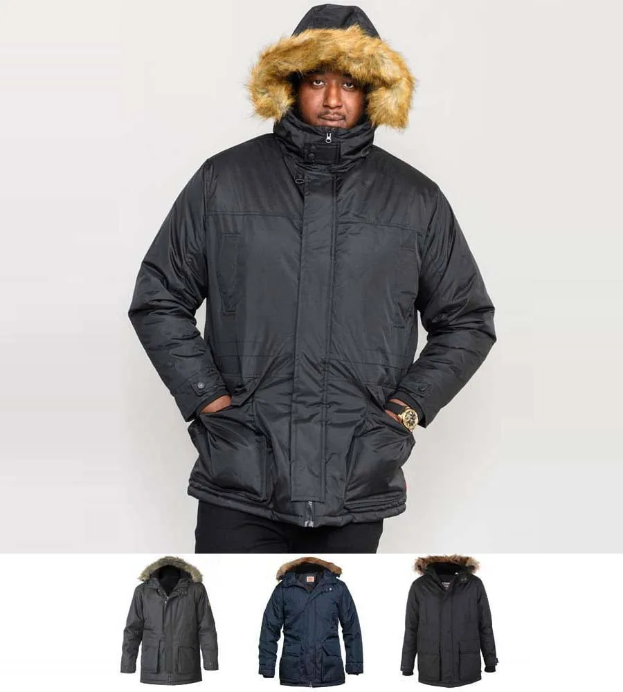 D555 Big Mens Parka Style Jacket With Detachable Fur Trim (LOVETT)