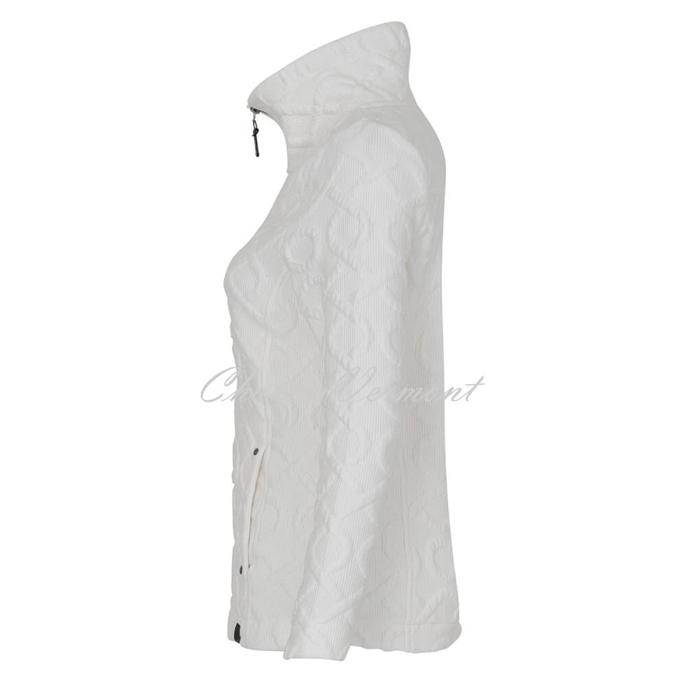 Dolcezza Textured Zip Jacket - Style 73206 (Off-white)